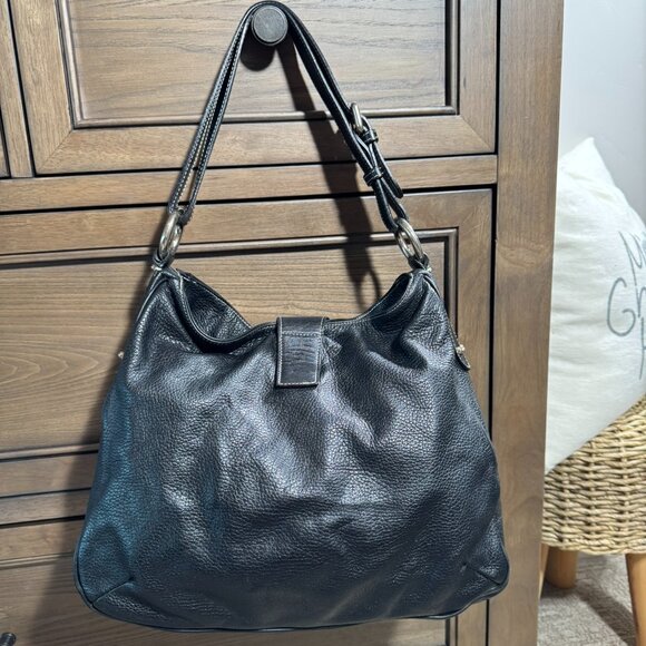 FURLA Black Pebbled Leather Hobo Shoulder Bag - Picture 4 of 11